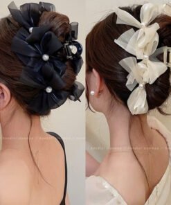 Kẹp Tóc Nơ Thời Trang Hàn Quốc Đính Ngọc Trai