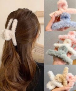 Kẹp Tóc Càng Cua Lông Nhung Mềm Mịn Style Hàn Quốc