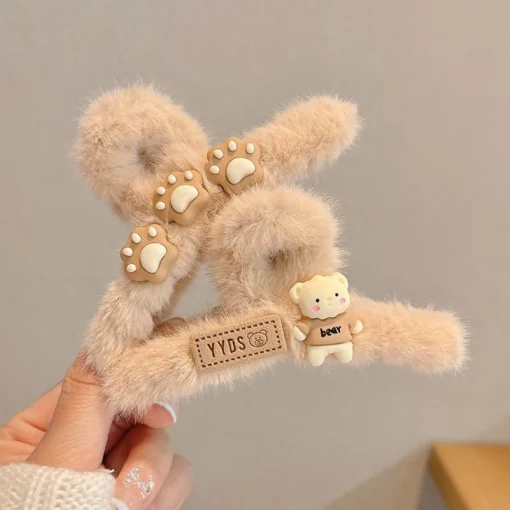 Vuốt Tóc Fuzzy Claw - Phụ Kiện Tóc Dễ Thương Cho Nữ, Kẹp Tóc Hợp Thời Trang - Ảnh 2