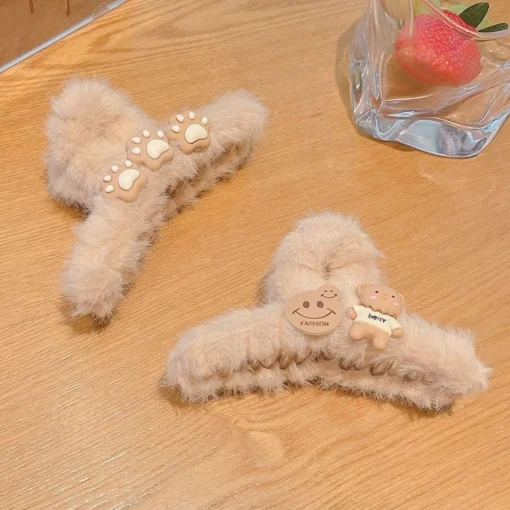 Vuốt Tóc Fuzzy Claw - Phụ Kiện Tóc Dễ Thương Cho Nữ, Kẹp Tóc Hợp Thời Trang - Ảnh 5