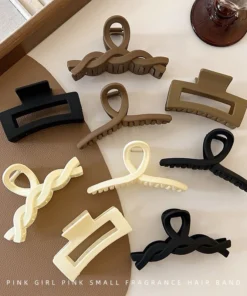Kẹp tóc càng cua màu trơn cỡ lớn kiểu dáng Hàn Quốc thanh lịch dành cho nữ